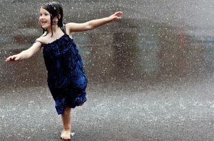 The little girl in the rain HD Wallpapers