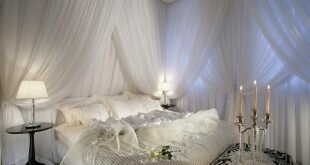 White bedroom with candles Wallpapers