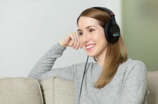 Woman Girl Headphones Music Listen To Relaxes Wallpaper