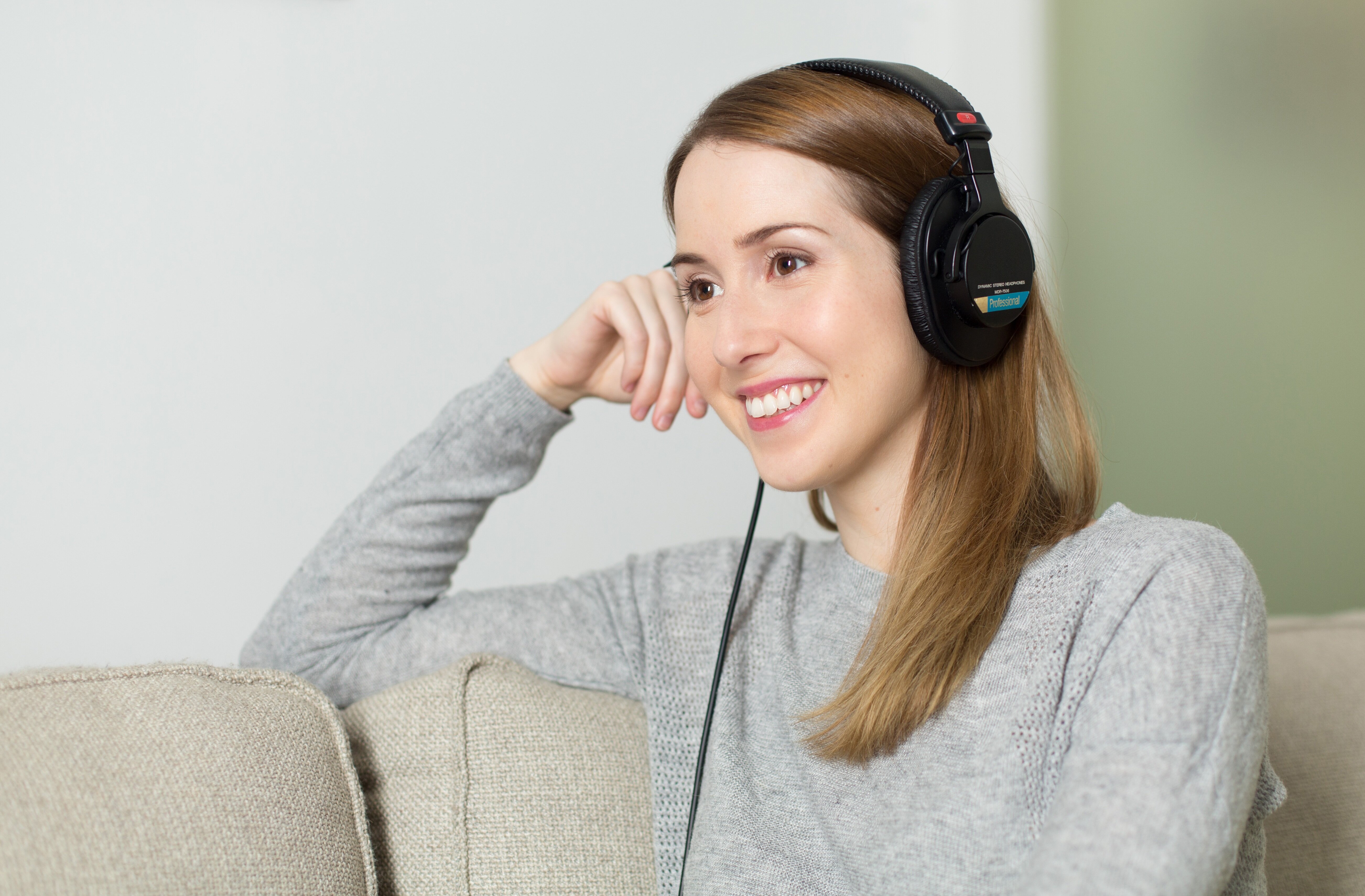 Woman Girl Headphones Music Listen To Relaxes Wallpaper photo