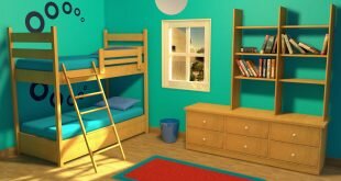 Wooden furniture in the nursery Wallpapers