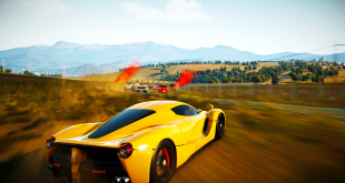 Yellow Ferrari in the game Forza Horizon Wallpaper